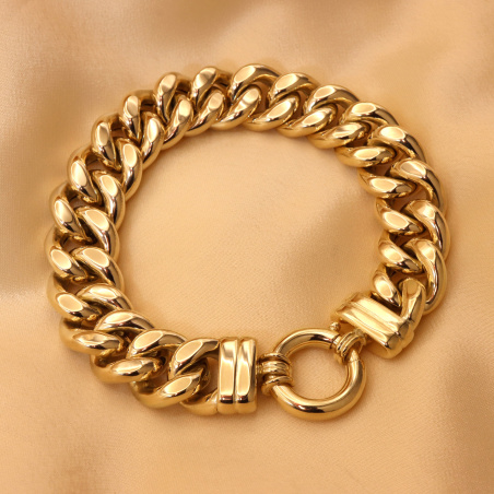Gold Pur: Spektakuläres Panzer Armband (60 Gramm GG585 15 mm)