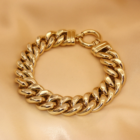 Gold Pur: Spektakuläres Panzer Armband (60 Gramm GG585 15 mm)