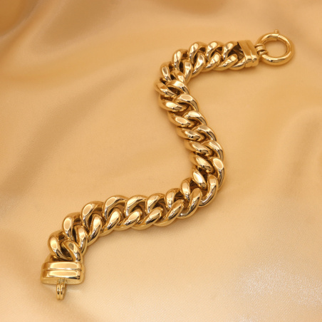 Gold Pur: Spektakuläres Panzer Armband (60 Gramm GG585 15 mm)