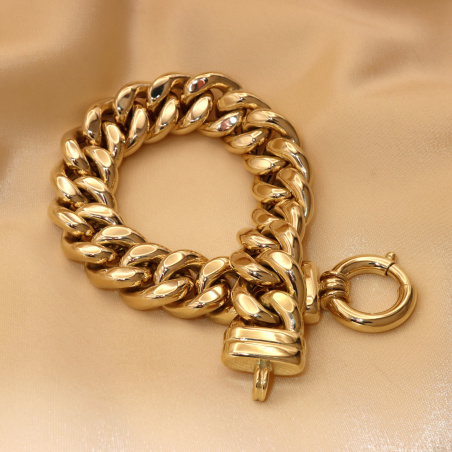 Gold Pur: Spektakuläres Panzer Armband (60 Gramm GG585 15 mm)