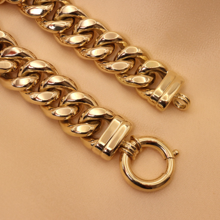 Gold Pur: Spektakuläres Panzer Armband (60 Gramm GG585 15 mm)