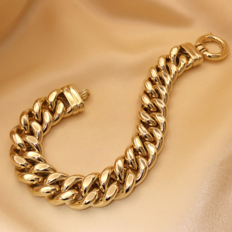 Gold Pur: Spektakuläres Panzer Armband (60 Gramm GG585 15 mm)