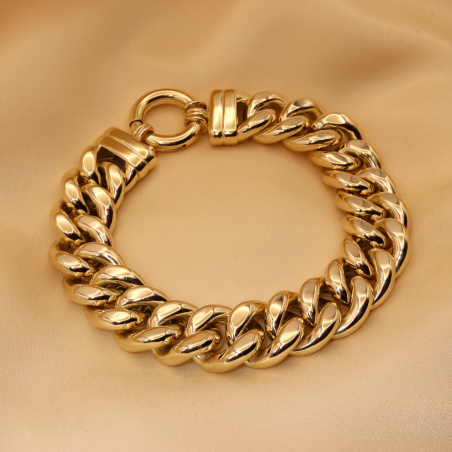 Gold Pur: Spektakuläres Panzer Armband (60 Gramm GG585 15 mm)