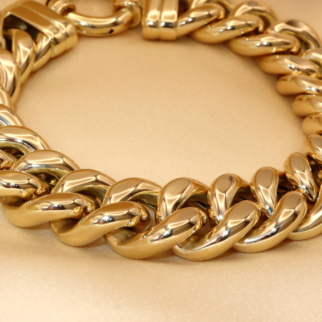 Gold Pur: Spektakuläres Panzer Armband (60 Gramm GG585 15 mm)