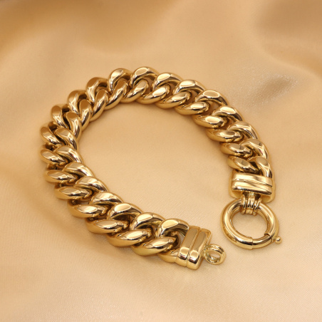 Gold Pur: Spektakuläres Panzer Armband (60 Gramm GG585 15 mm)