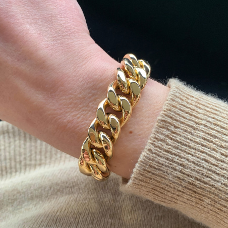 Gold Pur: Spektakuläres Panzer Armband (60 Gramm GG585 15 mm)