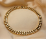Gold Pur: Gigantisches Panzer Collier (140 Gramm GG585, 15 mm)
