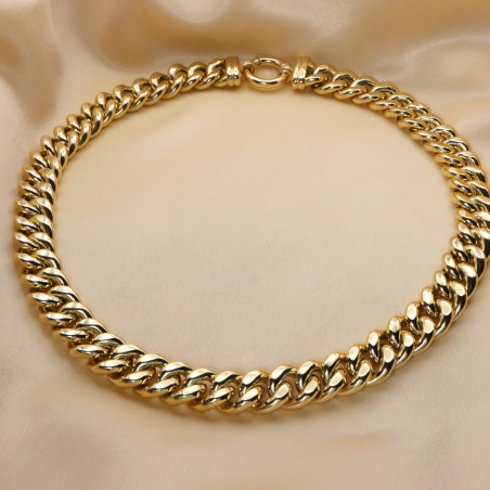Gold Pur: Gigantisches Panzer Collier (140 Gramm GG585, 15 mm)