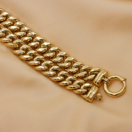 Gold Pur: Gigantisches Panzer Collier (140 Gramm GG585, 15 mm)