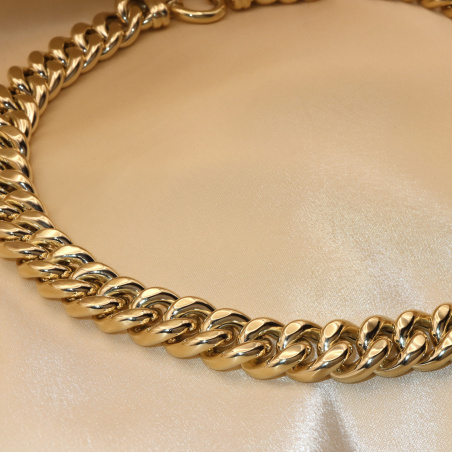 Gold Pur: Gigantisches Panzer Collier (140 Gramm GG585, 15 mm)