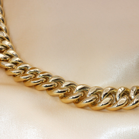 Gold Pur: Gigantisches Panzer Collier (140 Gramm GG585, 15 mm)