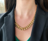 Gold Pur: Gigantisches Panzer Collier (140 Gramm GG585, 15 mm)
