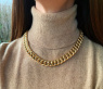 Gold Pur: Gigantisches Panzer Collier (140 Gramm GG585, 15 mm)