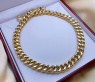Gold Pur: Gigantisches Panzer Collier (140 Gramm GG585, 15 mm)