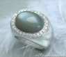 Heavy Moonstone Ring with Diamonds