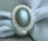 Heavy Moonstone Ring with Diamonds