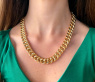 Gold Pur: Gigantisches Panzer Collier (140 Gramm GG585, 15 mm)