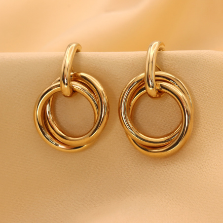Gold Pur: Verschlungene Ohrringe in Gelbgold 585
