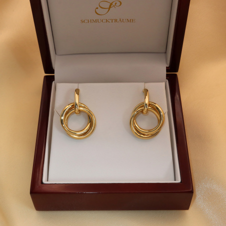 Gold Pur: Verschlungene Ohrringe in Gelbgold 585