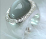 Heavy Moonstone Ring with Diamonds
