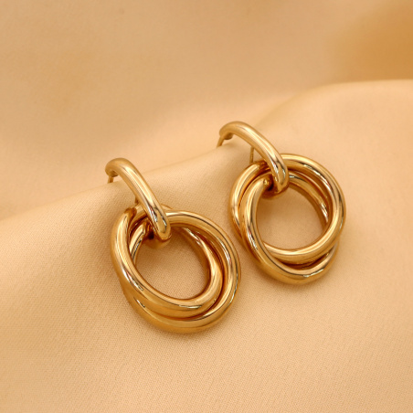 Gold Pur: Verschlungene Ohrringe in Gelbgold 585