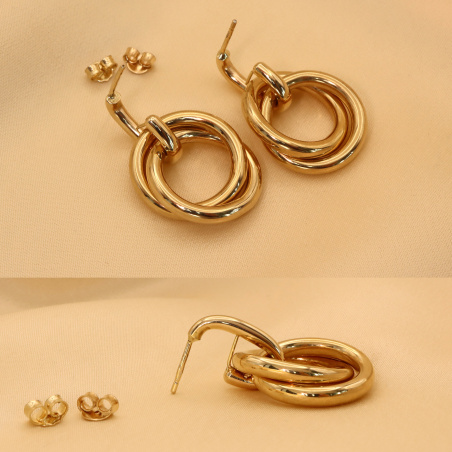 Gold Pur: Verschlungene Ohrringe in Gelbgold 585