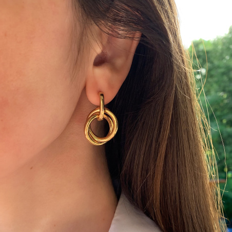 Gold Pur: Verschlungene Ohrringe in Gelbgold 585