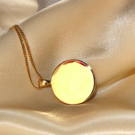Auffallender Malachit Anhänger / Kette mit Brillanten