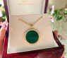 Auffallender Malachit Anhänger / Kette mit Brillanten