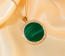 Auffallender Malachit Anhänger / Kette mit Brillanten