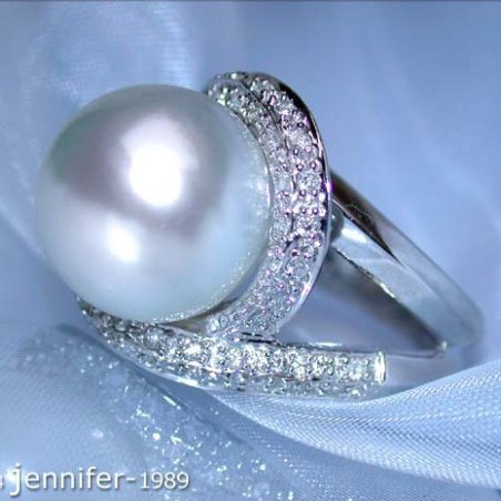 Südseeperle Ring mit Brillanten