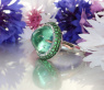 Fabelhafter Minz Turmalin Ring mit Tsavoriten und Brillanten