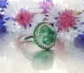 Fabelhafter Minz Turmalin Ring mit Tsavoriten und Brillanten