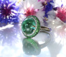 Fabelhafter Minz Turmalin Ring mit Tsavoriten und Brillanten
