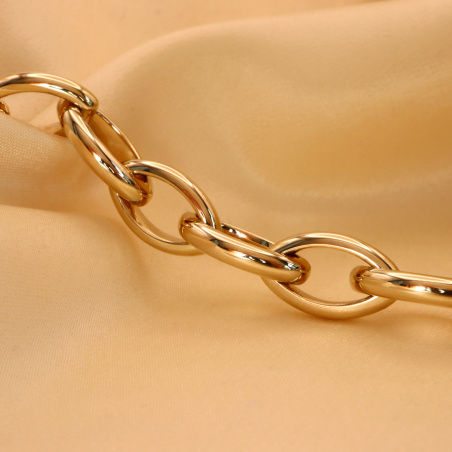 Gold Pur: Glieder Armband „Navette“ in Gelbgold 585