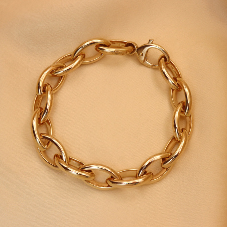 Gold Pur: Glieder Armband „Navette“ in Gelbgold 585