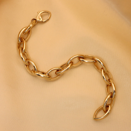 Gold Pur: Glieder Armband „Navette“ in Gelbgold 585