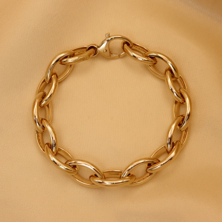 Gold Pur: Glieder Armband „Navette“ in Gelbgold 585