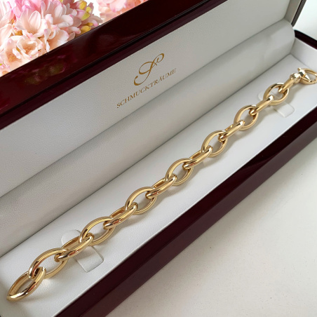 Gold Pur: Glieder Armband „Navette“ in Gelbgold 585