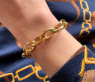 Gold Pur: Glieder Armband „Navette“ in Gelbgold 585