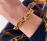 Gold Pur: Glieder Armband „Navette“ in Gelbgold 585