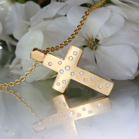 Fabelhaftes Wende Kreuz „2 in 1“ mit Brillanten und Multicolor Saphire