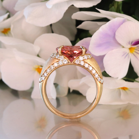 Sensationeller Rosa Turmalin Brillanten Ring "Surprise"