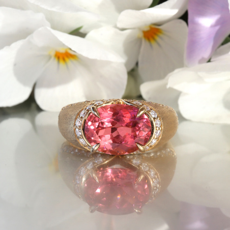 Sensationeller Rosa Turmalin Brillanten Ring "Surprise"