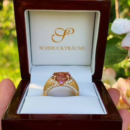 Sensationeller Rosa Turmalin Brillanten Ring "Surprise"