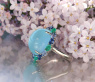 Sensationaller Milky Aquamarin Ring mit Saphiren und Smaragden