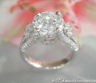 High-end "Illusion Design" Diamond Ring