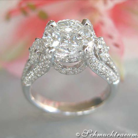 High-end "Illusion Design" Diamond Ring