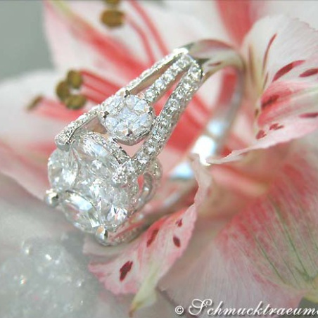 High-end "Illusion Design" Diamond Ring