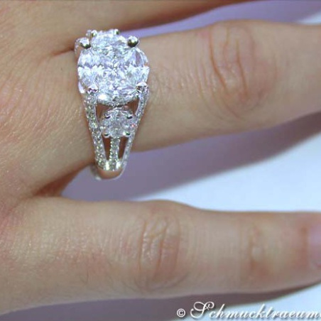 High-end "Illusion Design" Diamond Ring
